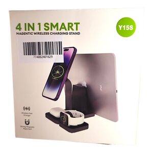 Y15S 4-in-1 Smart Magnetic Wireless Multil-Device Charging Stand 